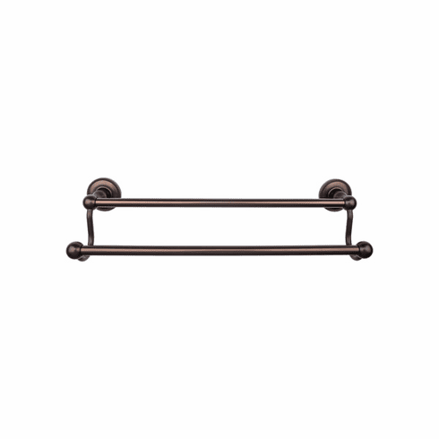 Top Knobs ED11ORBA Edwardian Bath 30" Double Towel Bar - Oil Rubbed Bronze - Beaded Backplate ORB
