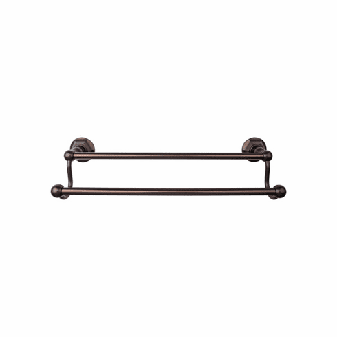Top Knobs ED11ORBB Edwardian Bath 30" Double Towel Bar - Oil Rubbed Bronze - Hex Backplate ORB