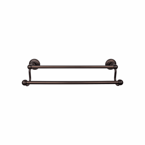 Top Knobs ED11ORBD Edwardian Bath 30" Double Towel Bar - Oil Rubbed Bronze - Plain Backplate ORB