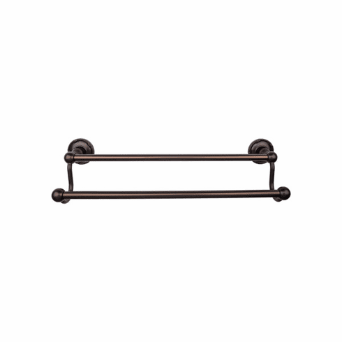 Top Knobs ED11ORBE Edwardian Bath 30" Double Towel Bar - Oil Rubbed Bronze - Ribbon Backplate ORB