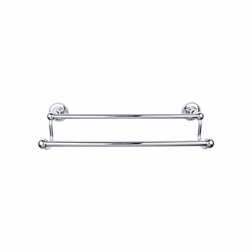 Top Knobs ED11PCA Edwardian Bath 30" Double Towel Bar - Polished Chrome - Beaded Backplate PC