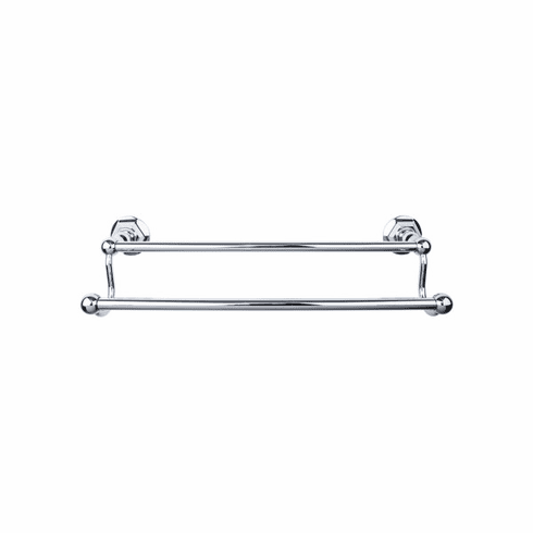 Top Knobs ED11PCB Edwardian Bath 30" Double Towel Bar - Polished Chrome - Hex Backplate PC