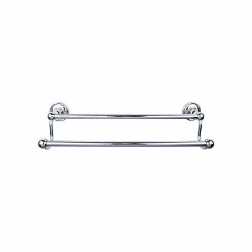 Top Knobs ED11PCE Edwardian Bath 30" Double Towel Bar - Polished Chrome - Ribbon Backplate PC