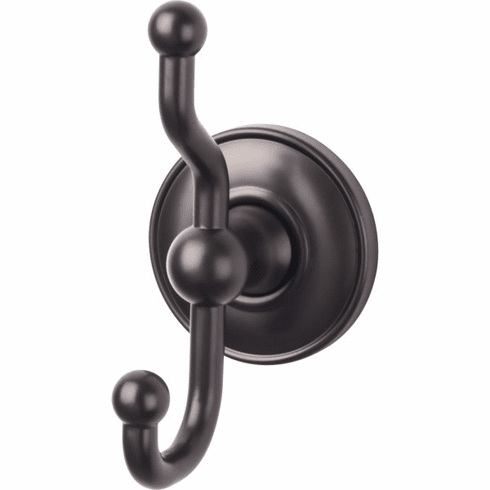 Top Knobs ED2ORBD Edwardian Bath Double Hook - Oil Rubbed Bronze - Plain Backplate ORB