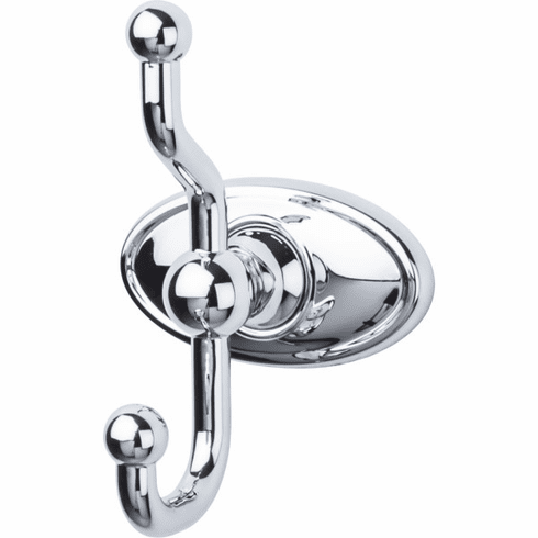 Top Knobs ED2PCC Edwardian Bath Double Hook - Polished Chrome - Oval Backplate PC