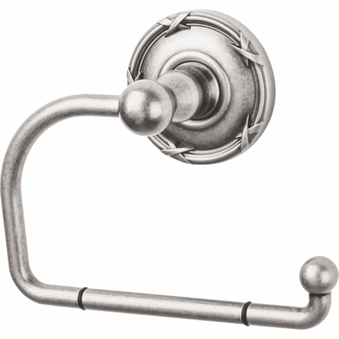 Top Knobs ED4APE Edwardian Bath Tissue Hook - Antique Pewter - Ribbon Backplate AP
