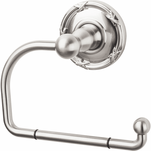 Top Knobs ED4BSNE Edwardian Bath Tissue Hook - Brushed Satin Nickel - Ribbon Backplate BSN
