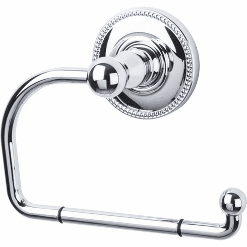 Top Knobs ED4PCA Edwardian Bath Tissue Hook - Polished Chrome - Beaded Backplate PC