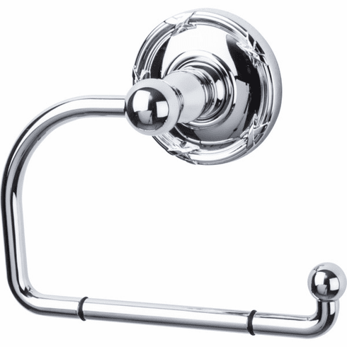 Top Knobs ED4PCE Edwardian Bath Tissue Hook - Polished Chrome - Ribbon Backplate PC