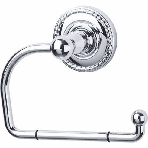 Top Knobs ED4PCF Edwardian Bath Tissue Hook - Polished Chrome - Rope Backplate PC