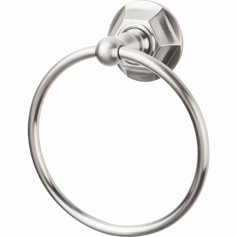 Top Knobs ED5BSNB Edwardian Bath Ring - Bushed Satin Nickel - Hex Backplate BSN