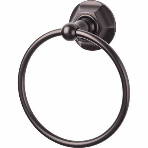 Top Knobs ED5ORBB Edwardian Bath Ring - Oil Rubbed Bronze - Hex Backplate ORB