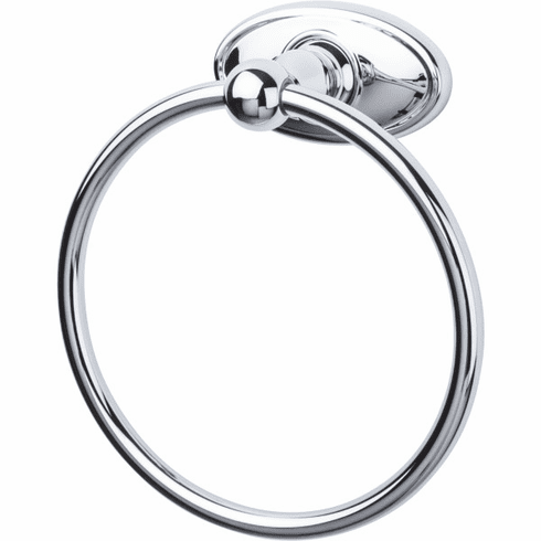 Top Knobs ED5PCC Edwardian Bath Ring - Polished Chrome - Oval Backplate PC