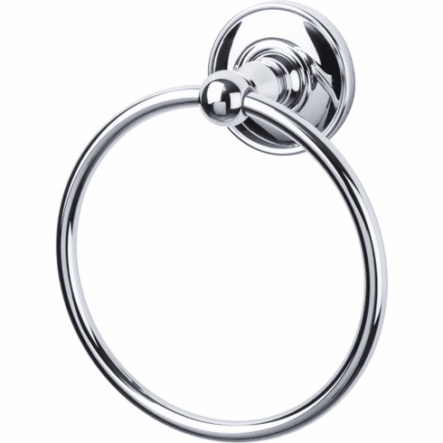 Top Knobs ED5PCD Edwardian Bath Ring - Polished Chrome - Plain Backplate PC