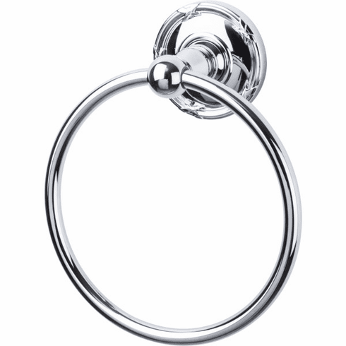 Top Knobs ED5PCE Edwardian Bath Ring - Polished Chrome - Ribbon Backplate PC