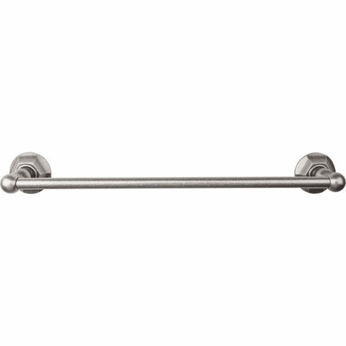 Top Knobs ED6APB Edwardian Bath 18" Single Towel Bar - Antique Pewter - Hex Backplate AP