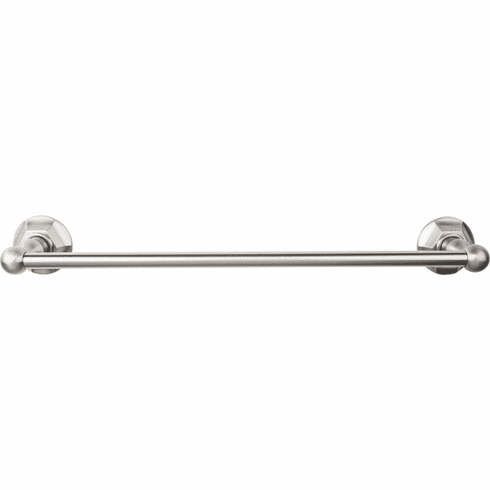 Top Knobs ED6BSNB Edwardian Bath 18" Single Towel Bar - Brushed Satin Nickel - Hex Backplate BSN