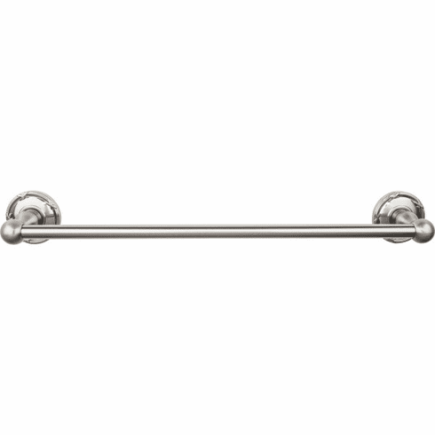 Top Knobs ED6BSNE Edwardian Bath 18" Single Towel Bar - Brushed Satin Nickel - Ribbon Backplate BSN