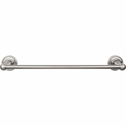 Top Knobs ED6BSNF Edwardian Bath 18" Single Towel Bar - Brushed Satin Nickel - Rope Backplate BSN