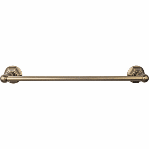 Top Knobs ED6GBZB Edwardian Bath 18" Single Towel Bar - German Bronze - Hex Backplate GBZ