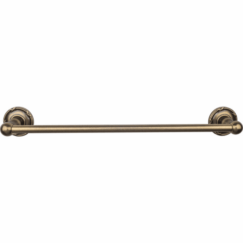 Top Knobs ED6GBZE Edwardian Bath 18" Single Towel Bar - German Bronze - Ribbon Backplate GBZ