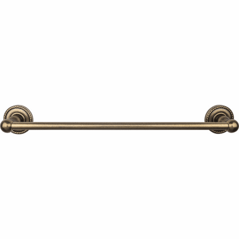 Top Knobs ED6GBZF Edwardian Bath 18" Single Towel Bar - German Bronze - Rope Backplate GBZ