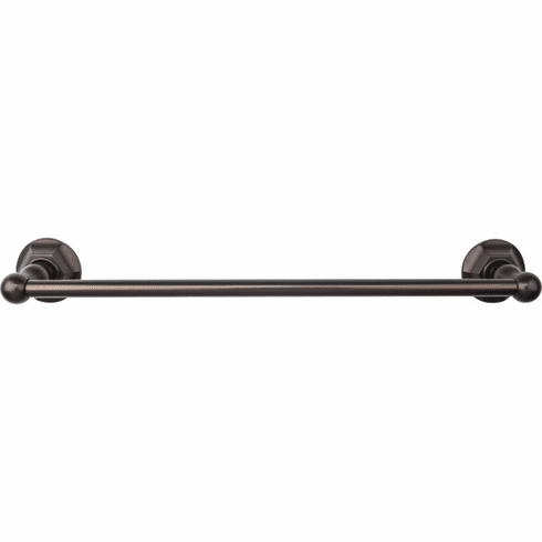 Top Knobs ED6ORBB Edwardian Bath 18" Single Towel Bar - Oil Rubbed Bronze - Hex Backplate ORB