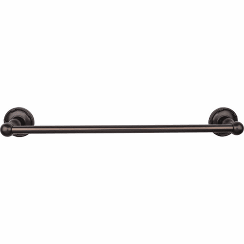Top Knobs ED6ORBE Edwardian Bath 18" Single Towel Bar - Oil Rubbed Bronze - Ribbon Backplate ORB
