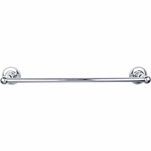 Top Knobs ED6PCA Edwardian Bath 18" Single Towel Bar - Polished Chrome - Beaded Backplate PC