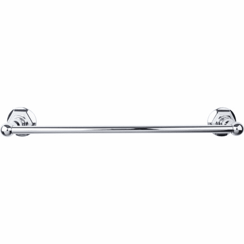Top Knobs ED6PCB Edwardian Bath 18" Single Towel Bar - Polished Chrome - Hex Backplate PC