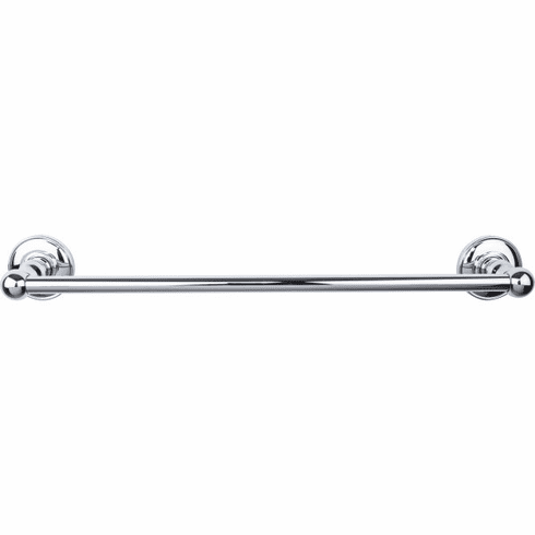 Top Knobs ED6PCD Edwardian Bath 18" Single Towel Bar - Polished Chrome - Plain Backplate PC