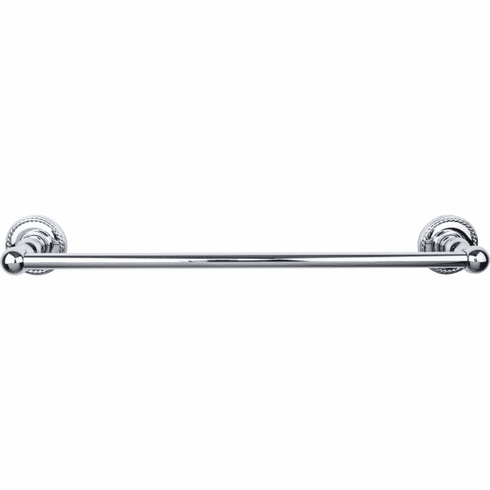 Top Knobs ED6PCF Edwardian Bath 18" Single Towel Bar - Polished Chrome - Rope Backplate PC