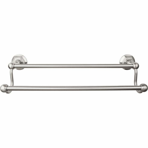 Top Knobs ED7BSNB Edwardian Bath 18" Double Towel Bar - Brushed Satin Nickel - Hex Backplate BSN