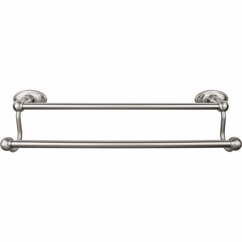Top Knobs ED7BSNC Edwardian Bath 18" Double Towel Bar - Brushed Satin Nickel - Oval Backplate BSN