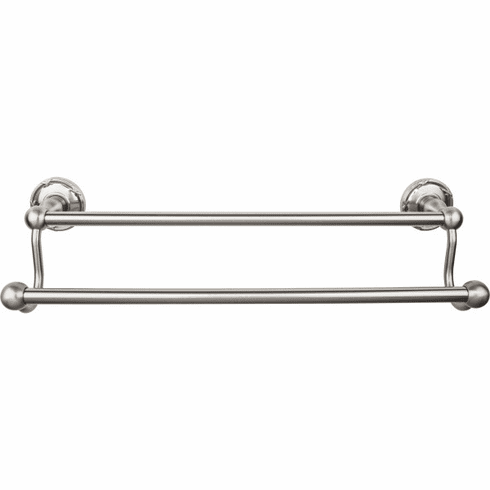 Top Knobs ED7BSNE Edwardian Bath 18" Double Towel Bar - Brushed Satin Nickel - Ribbon Backplate BSN