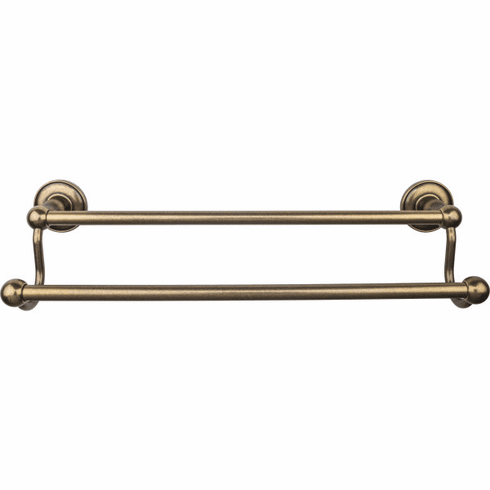 Top Knobs ED7GBZD Edwardian Bath 18" Double Towel Bar - German Bronze - Plain Backplate GBZ