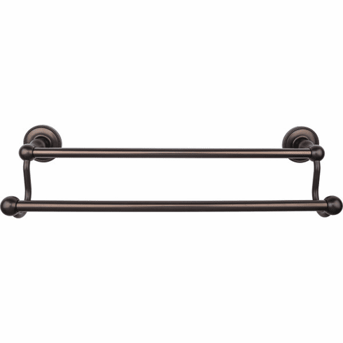 Top Knobs ED7ORBA Edwardian Bath 18" Double Towel Bar - Oil Rubbed Bronze - Beaded Backplate ORB