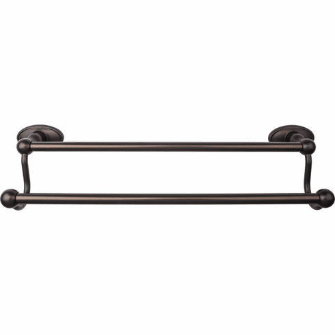 Top Knobs ED7ORBC Edwardian Bath 18" Double Towel Bar - Oil Rubbed Bronze - Oval Backplate ORB