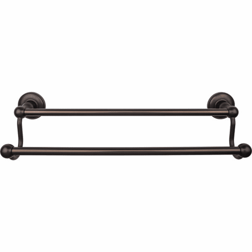 Top Knobs ED7ORBD Edwardian Bath 18" Double Towel Bar - Oil Rubbed Bronze - Plain Backplate ORB