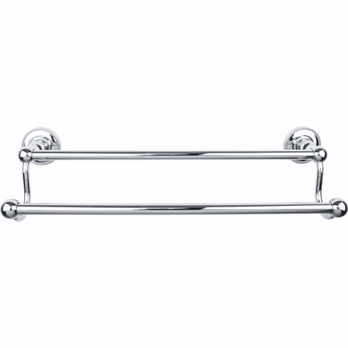 Top Knobs ED7PCA Edwardian Bath 18" Double Towel Bar - Polished Chrome - Beaded Backplate PC