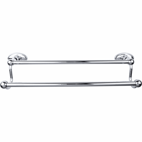 Top Knobs ED7PCC Edwardian Bath 18" Double Towel Bar - Polished Chrome - Oval Backplate PC