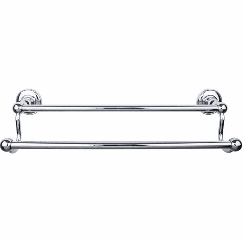 Top Knobs ED7PCD Edwardian Bath 18" Double Towel Bar - Oil Rubbed Bronze - Plain Backplate PC