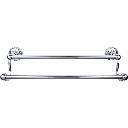 Top Knobs ED7PCE Edwardian Bath 18" Double Towel Bar - Oil Rubbed Bronze - Ribbon Backplate PC