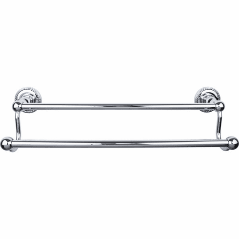 Top Knobs ED7PCF Edwardian Bath 18" Double Towel Bar - Oil Rubbed Bronze - Rope Backplate PC