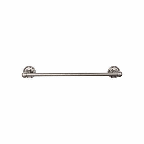 Top Knobs ED8APF Edwardian Bath 24" Single Towel Bar - Antique Pewter - Rope Backplate AP