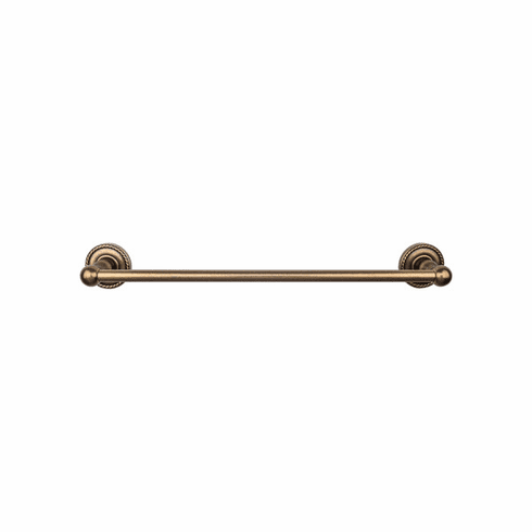 Top Knobs ED8GBZF Edwardian Bath 24" Single Towel Bar - German Bronze - Rope Backplate GBZ