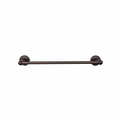 Top Knobs ED8ORBF Edwardian Bath 24" Single Towel Bar - Oil Rubbed Bronze - Rope Backplate ORB