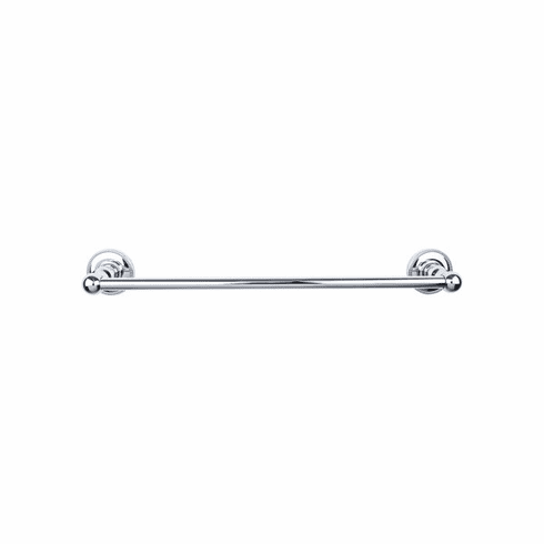 Top Knobs ED8PCA Edwardian Bath 24" Single Towel Bar - Polished Chrome - Beaded Backplate PC