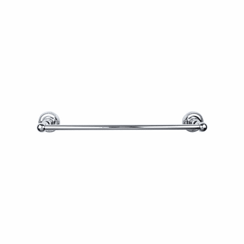 Top Knobs ED8PCF Edwardian Bath 24" Single Towel Bar - Polished Chrome - Rope Backplate PC
