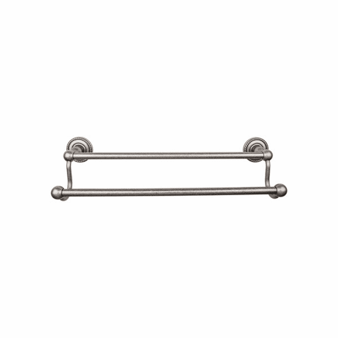 Top Knobs ED9APF Edwardian Bath 24" Double Towel Bar - Antique Pewter - Rope Backplate AP